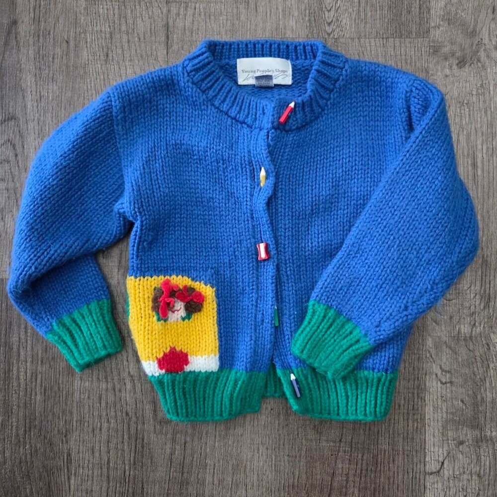 * VTG * Young Peoples' Shop Lord & Taylor Toddlers Schoolhouse Cardigan